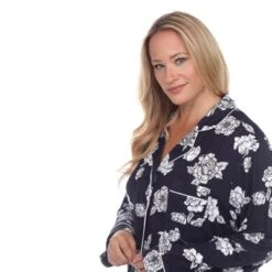 Plus Size Long Sleeve Floral Pajama Set - White Mark -ChicMama Sales Store GUEST c34a3465 f010 47f7 85da f5d77cc705e0