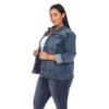 Women's Plus Size Classic Denim Jacket - White Mark