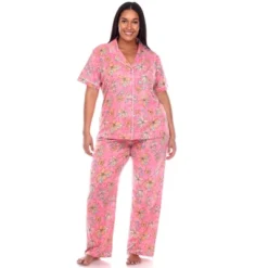 Women's Plus Size Short Sleeve Top And Pants Pajama Set - White Mark -ChicMama Sales Store GUEST c4815856 90f6 43c0 bf69 1689acebb64b