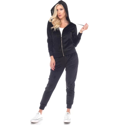 Women's 2 Piece Velour Tracksuit Set - White Mark 4 Women's 2 Piece Velour Tracksuit Set - White Mark - Image 4
