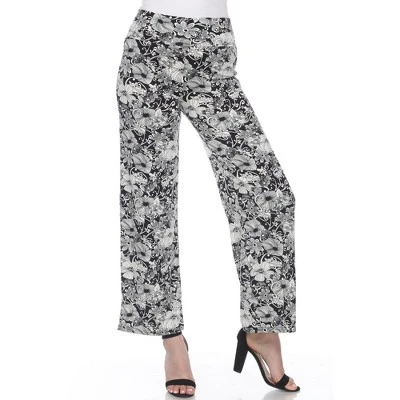 Women's Floral Paisley Wide Leg Palazzo Pants - White Mark 6 Women's Floral Paisley Wide Leg Palazzo Pants - White Mark - Image 6