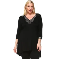 Women's Plus Size Embellished V-Neck Tonya Tunic Top - White Mark -ChicMama Sales Store GUEST c53363f8 a9dc 41a3 ae13 474811921e80