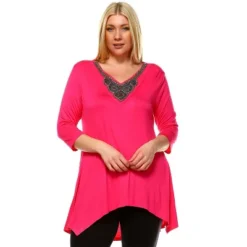 Women's Plus Size Embellished V-Neck Luna Tunic Top - White Mark -ChicMama Sales Store GUEST c6d49d1f 1cf4 4f95 9c9d b3a4a70fbc39