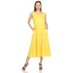 Women's Scoop Neck Tiered Midi Dress -ChicMama Sales Store GUEST c8c79aa9 0884 4f76 9f85 f7abb9a72183