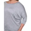 Women's Plus Size Bat Sleeve Tunic Top - White Mark