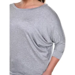 Women's Plus Size Bat Sleeve Tunic Top - White Mark