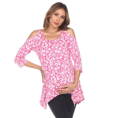 Maternity Leopard Cold Shoulder Tunic Top 5 Maternity Leopard Cold Shoulder Tunic Top - Image 5