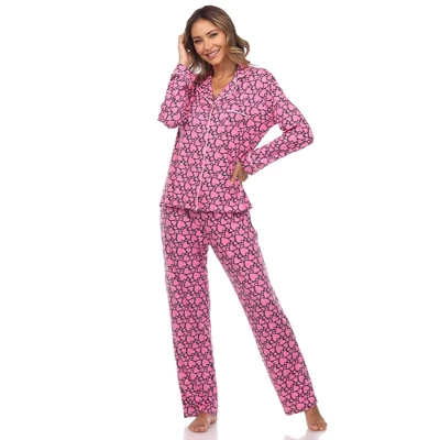 Women's Long Sleeve Heart Print Pajama Set - White Mark 6 Women's Long Sleeve Heart Print Pajama Set - White Mark - Image 6