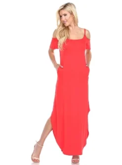 Women's Cold Shoulder Lexi Maxi Dress With Pockets - White Mark -ChicMama Sales Store GUEST d29a3e5c 647a 4bf7 86f1 51a08553c465