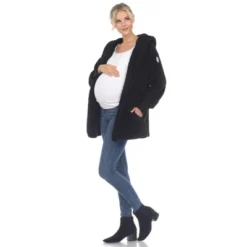 Maternity Plush Hooded Cardigan With Pockets -ChicMama Sales Store GUEST d32d0d36 070e 4c1b 90c4 28ee714a8bc5