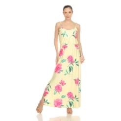 Women's Floral Strap Maxi Dress With Side Slit And Pockets - White Mark -ChicMama Sales Store GUEST d3bb0b4d 0b70 4674 97ad 251b64a7b03f