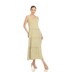Women's Scoop Neck Tiered Midi Dress Pale - White Mark -ChicMama Sales Store GUEST d4b07736 591a 45d6 a326 2187b56bf8ec