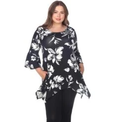 Women's Plus Size Floral Printed Blanche Tunic Top With Pockets - White Mark -ChicMama Sales Store GUEST d59d5b7b eff0 4033 b5ee 13e49371d077
