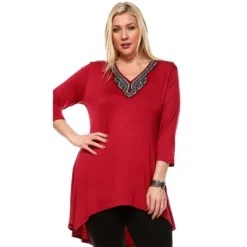 Women's Plus Size Embellished V-Neck Tonya Tunic Top - White Mark -ChicMama Sales Store GUEST d5ab1be2 e152 4115 836a 2102cbdda5b3