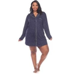 Women's Plus Size Long Sleeve Nightgown - White Mark -ChicMama Sales Store GUEST d602a0ee 688f 46b3 8a57 11a093647f90