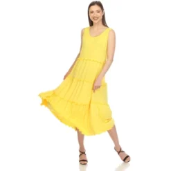 Women's Scoop Neck Tiered Midi Dress -ChicMama Sales Store GUEST d7058367 8e6f 4d50 9079 0b14e098ef24