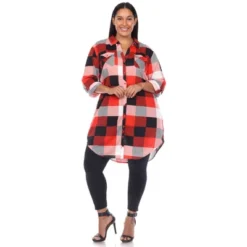 Plus Size Plaid Tunic Shirt - White Mark -ChicMama Sales Store GUEST d812cf4f 790b 4585 adf7 797bb19888c8