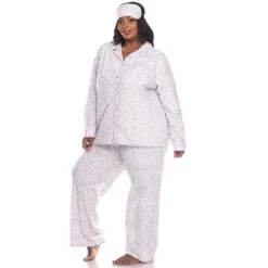 Women's Plus Size Three-Piece Pajama Set - White Mark -ChicMama Sales Store GUEST d93e070b 2379 479a bba9 1f0632b0191a
