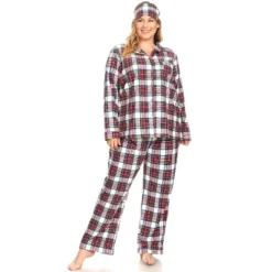 Women's Plus Size Three-Piece Pajama Set - White Mark -ChicMama Sales Store GUEST d9504bdc 3189 44a6 9edf c15cc0108c7a