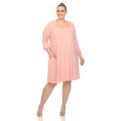 Plus Size Criss Cross Neckline Swing Dress -ChicMama Sales Store GUEST dae72159 dbab 4192 a166 981c4d3c4674