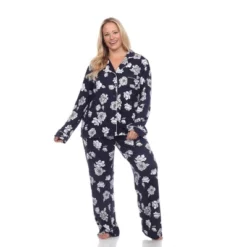 Plus Size Long Sleeve Floral Pajama Set - White Mark -ChicMama Sales Store GUEST dafd7eb5 5c59 4425 b085 4faa7be42303