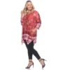 Women's Plus Size Victorian Print Tunic Top With Pockets - White Mark