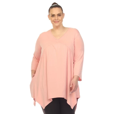 Plus Size Empire Cut V-Neck Tunic Top 7 Plus Size Empire Cut V-Neck Tunic Top - Image 7