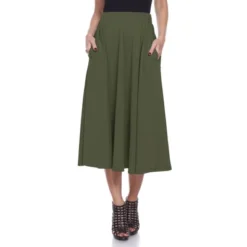 Women's Flared Midi Skirt With Pockets - White Mark -ChicMama Sales Store GUEST dd0d9107 a650 4cab ae85 f03e71116132