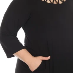 Plus Size Criss Cross Neckline Swing Dress -ChicMama Sales Store GUEST ddca5ea1 480d 453e be09 e2f7a6da6ae0