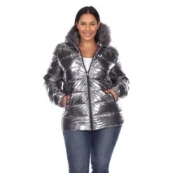 Plus Size Metallic Puffer Coat With Hoodie - White Mark 20 Plus Size Metallic Puffer Coat With Hoodie - White Mark -ChicMama Sales Store GUEST ddee22fb 58d4 4cdc 9d56 487fa3e9906e
