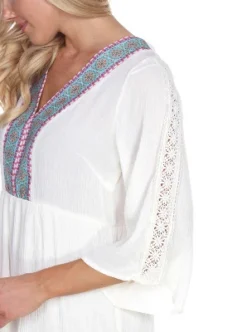 Women's Gabrielle Embroidered Dress - White Mark