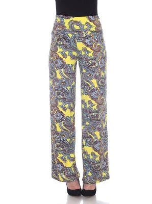 Women's Paisley Printed Palazzo Pants - White Mark 5 Women's Paisley Printed Palazzo Pants - White Mark - Image 5