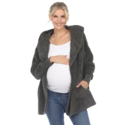 Maternity Plush Hooded Cardigan With Pockets -ChicMama Sales Store GUEST e2181fee ff71 46c2 a81e 9c9f02916d3c