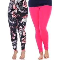 Women's Pack Of 2 Plus Size Leggings - One Size Fits Most Plus - White Mark -ChicMama Sales Store GUEST e2f1c4fb b454 4c18 82fe 573e55f72b0a