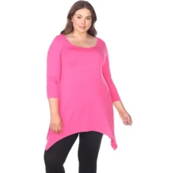 Women's Plus Size 3/4 Sleeve Makayla Tunic Top With Pockets - White Mark -ChicMama Sales Store GUEST e3111c1b aa1f 47f2 b3e6 104817b27004