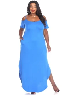 Women's Plus Size Cold Shoulder Lexi Maxi Dress With Pockets - White Mark -ChicMama Sales Store GUEST e3517b85 4869 4801 8235 e77da980d462