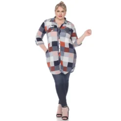 Plus Size Plaid Tunic Shirt - White Mark -ChicMama Sales Store GUEST e5290229 5586 45fc af08 6b3f72fd435a