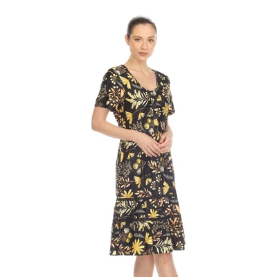 Women's Floral Short Sleeve Knee Length Dress 1 Women's Floral Short Sleeve Knee Length Dress
