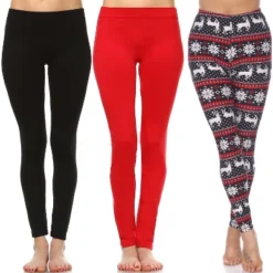 Women's Pack Of 3 Leggings - One Size Fits Most - White Mark -ChicMama Sales Store GUEST e9633c0b 2a9a 49d8 a589 4310bff4872e