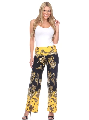 Women's Floral Paisley Printed Palazzo Pants - White Mark 6 Women's Floral Paisley Printed Palazzo Pants - White Mark - Image 6