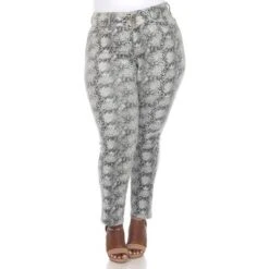 Plus Size Faux Suede Snake Print Pants - White Mark -ChicMama Sales Store GUEST ec0fcb64 6f64 4fff 9379 b73d37e4cd4b