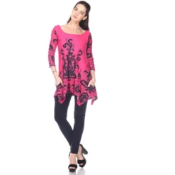 Women's Scoop Neck Printed Yanette Tunic Top - White Mark -ChicMama Sales Store GUEST ec6d7b19 b604 4023 b010 00f5eef12e47