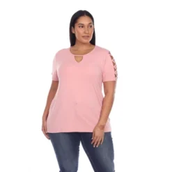 Plus Size Keyhole Neck Cutout Short Sleeve Top - White Mark -ChicMama Sales Store GUEST eda2f290 3555 47fb b683 ca9fcaa17382