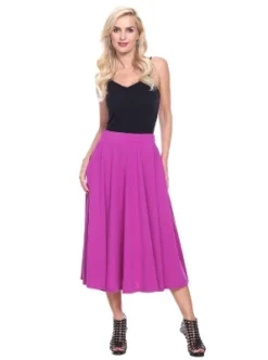 Women's Flared Midi Skirt With Pockets - White Mark -ChicMama Sales Store GUEST edec5740 4750 45da 8758 facde42186b4