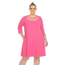 Plus Size Criss Cross Neckline Swing Dress -ChicMama Sales Store GUEST ef15351c 46a6 484c b1e5 9be6a5e08232