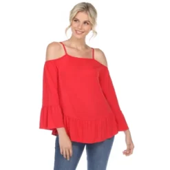 Women's Cold Shoulder Ruffle Sleeve Top - White Mark -ChicMama Sales Store GUEST efb3a97c d2c6 48cc a3d3 335863146752