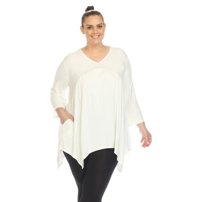 Plus Size Empire Cut V-Neck Tunic Top 11 Plus Size Empire Cut V-Neck Tunic Top - Image 11