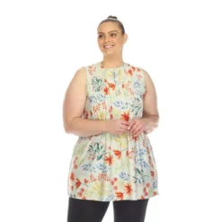 Plus Size Floral Sleeveless Tunic Top - White Mark -ChicMama Sales Store GUEST f1e3853c a839 4d0d a1be 215b20d52d1a