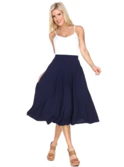 Women's Flared Midi Skirt With Pockets - White Mark -ChicMama Sales Store GUEST f2c70e07 a958 4682 8fce ac3be25e1a01