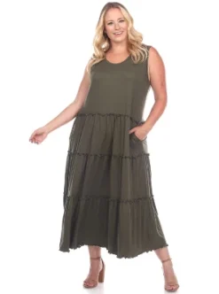 Women's Plus Size Scoop Neck Tiered Midi Dress - White Mark -ChicMama Sales Store GUEST f54c7f55 2722 4086 836b 72127f9eb6a2